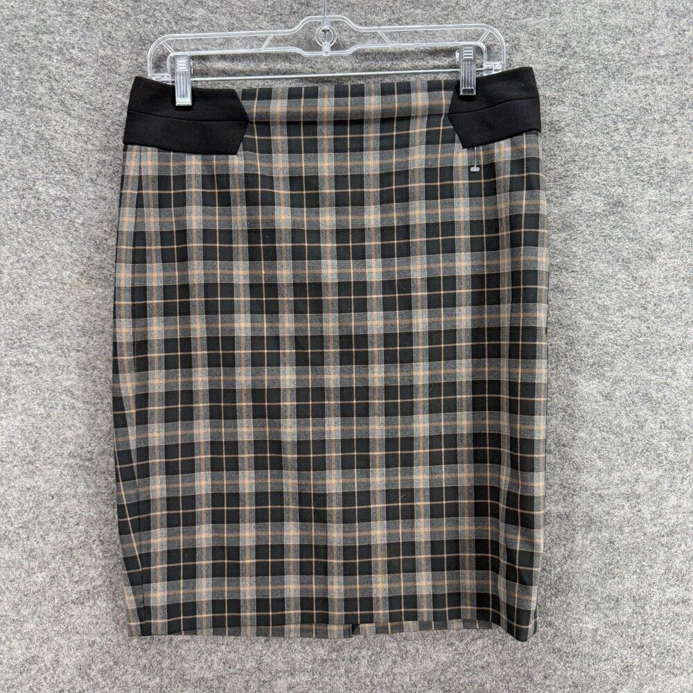 The Limited Skirt Women 4 Black Plaid A-Line Midi Zipper Mid Rise Lined Casual